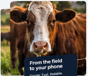 Close-up of a healthy brown and white cow on a South African farm