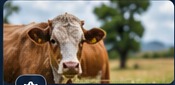 Healthy cattle grazing, protected by livestock disease monitoring